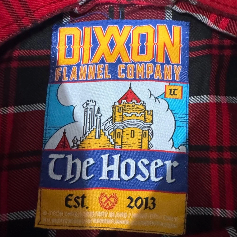 Dixxon Flannel Company The Hoser Shirt Mens LT Red Black Plaid Long Sleeve Tall